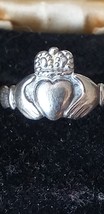 Antique Vintage 1940-s Irish Claddagh Silver Ring Size Uk O, Us 7- Very Rare! - £65.94 GBP