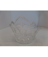Crown Tiara Shaped Glass Crystal Candy Dish Bowl 4.5&quot; T X 5&quot; W Perfect C... - £15.56 GBP