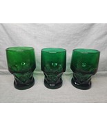 Set of 3 Green Honeycomb Tumblers Thick Glass, 5&#39;&#39; Tall 12 Fl Oz - $17.99