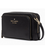 NWB Kate Spade Staci Dual Zip Crossbody Black Leather WLR00410 $259 Gift... - £82.27 GBP