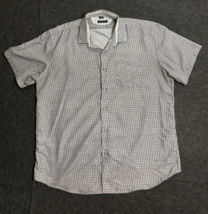 Interaffair Men&#39;s Button Down Geometric Short Sleeve Shirt Size XL X-Large - $14.79