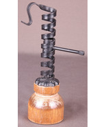 Vtg Candlestick-Wrought Iron Adjustable Spiral on Wood Base-House Light-... - $699.94 MXN