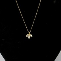 Princess Pride 14K GF Pendant Necklace 3 Faux Crystal CZ Stones Vintage PPC - $39.57