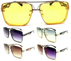 Oversized Square Aviator Sunglasses Designer Fashion Classic Retro Sport Vintage - £7.17 GBP