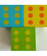 Chunky Wood Dice Blocks Lot of 3 Multicolor 1.5&quot; Cubes Toys Building Mat... - €17,04 EUR