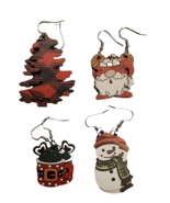 4 PCS CHROME CHRISTMAS DECORATION EARRINGS - $13.63 CAD