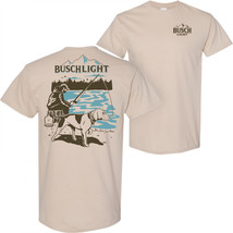 Busch Light Fishing with Friends Tan Front Back Print T-Shirt Beige - £31.36 GBP+