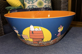 Peanuts Charlie Brown Snoopy Halloween Melamine Candy Treats Serving Bowl 12” - £22.13 GBP