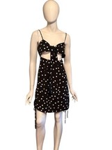 Black &amp; White Polka Dot Dress White Fox Women&#39;s Medium Mini Sundress - £8.98 GBP