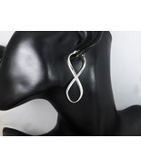 Silver Figure 8 Earrings, 925 Sterling Silver, Women&#39;s Infinity Hoop Ear... - £24.03 GBP+