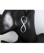 Silver Figure 8 Earrings, 925 Sterling Silver, Women&#39;s Infinity Hoop Ear... - $30.00+