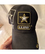 US Army Stitched Stars Hat Cap Hook Loop Back Black Silver Gold - £15.79 GBP