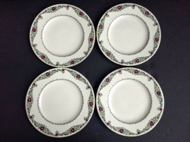 Royal Worcester for Marshall Field Luncheon 4 Plates Purple Roses Green ... - £28.76 GBP