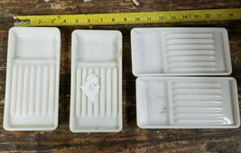 Lot Of 4 VINTAGE 1950s DENTAL MILK GLASS INSTRUMENT TRAYS #56 - £52.00 GBP