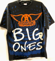 $225 Aerosmith Big Ones Tour Two-Sided Single Vintage 90s Black Anvil T-Shirt XL - £241.67 GBP