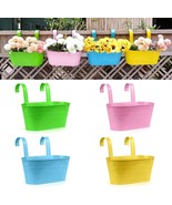 4 Pc or 8 Pc Hanging Flower Pot Metal Garden Balcony Planter Bucket Wall... - $30.02 CAD