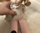 Vintage 10&quot; Horseman Doll Blonde Hair Blue Open Shut Eyes Cloth Body 1970 - $37.18