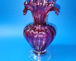 Vintage Murano Italy Cranberry Glass Bubble Vase - MINT - READ DESCRIPTI... - $129.97