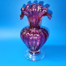 Vintage Murano Italy Cranberry Glass Bubble Vase - Mint - Read Description!! - £104.21 GBP