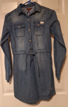7 For All Mankind Girls Sz Large Distressed Denim Long Sleeve Dress NWT MSRP $60 - £24.81 GBP