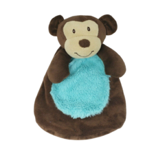 Baby Gear Brown &amp; Teal Flat Security Blanket Stuffed Animal Plush Soft Squeaker - £29.61 GBP