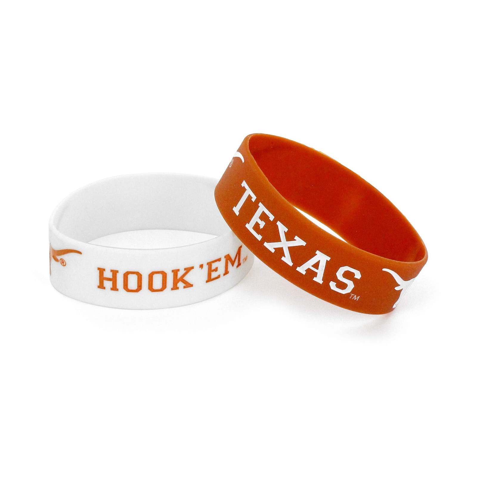aminco NCAA Texas Longhorns Wide Bracelet, 2-Pack
