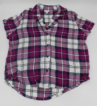 JENNI Womens Flannel Printed Pajama Top Shirt Size Medium TOP ONLY - NWOT - $8.99