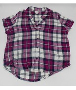 JENNI Womens Flannel Printed Pajama Top Shirt Size Medium TOP ONLY - NWOT - £7.17 GBP