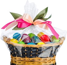 Easter Large Cellophane Bags 26x32 Inch Big Clear Basket Bags 10PCS Cellophane C - £19.76 GBP