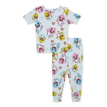 Baby Shark Toddler Girls&#39; Snug-Fit  2 Piece Pajama Set, White Size 5T - £14.08 GBP