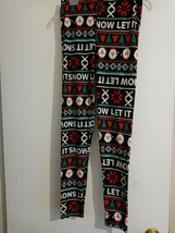 Derek Heart Juniors Black multi-color Holiday motifs striped leggings M 169 - $8.50