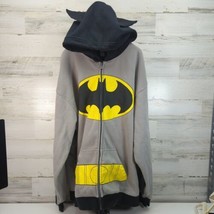 DC Comics BATMAN No Size Tag XL Graphic Logo Hoodie Sweatshirt Zipper Jacket - $14.50