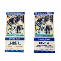 Vintage Chicago Bears vs Indianapolis Colts  09/11/1988 Lot of (2) Ticket Stubs - £34.05 GBP