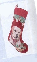 Xmas Stocking YELLOW LAB Needlepoint Christmas Stocking NIP - £56.08 GBP