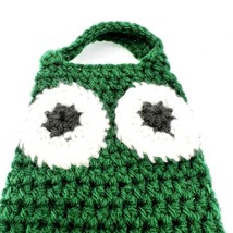 Handcrafted Crochet Bag Green Cucumber Face Halloween Trick or Treat Bag - £9.34 GBP