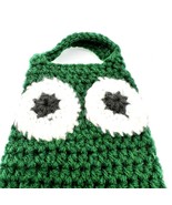 Handcrafted Crochet Bag Green Cucumber Face Halloween Trick or Treat Bag - $11.88