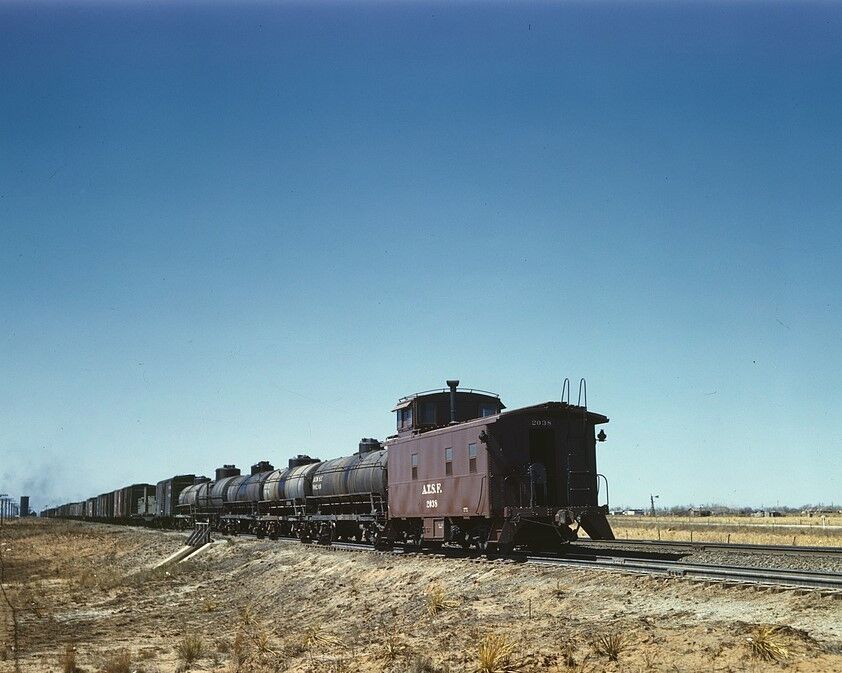 Westbound Santa Fe Railroad stops for water in New Mexico 1943 Photo Print - $8.81 - $14.69