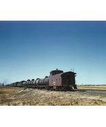 Westbound Santa Fe Railroad stops for water in New Mexico 1943 Photo Print - £6.92 GBP+