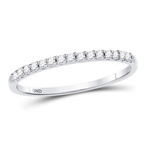 14kt White Gold Womens Round Diamond Wedding Single Row Band 1/6 Cttw Size 6 - £300.18 GBP