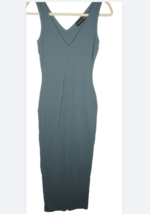 Read Description, Women&#39;s Size 2 Blue Ribbed V-Neck Midi Dress, Read Description - £4.33 GBP