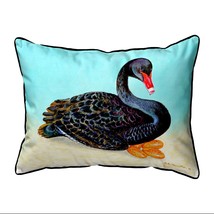 Betsy Drake Black Swan Large Indoor Outdoor Pillow 16x20 - £37.59 GBP