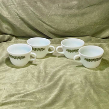 Vintage Pyrex CorningWare Milk Glass Spring Blossom Coffee Cups (Set of 4) - £19.78 GBP