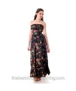 Vintage 60s Tina Leser Silk Strapless Gown Floral Maxi Mad Men Style XS - $8,120.71 MXN