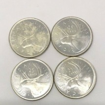 Four Canadian 1965 25 Cent Coins ( Ungraded ) Free Worldwide Shipping  - £19.32 GBP