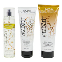 Vitabath Heavenly Coconut Creme Body Wash and Body cream Body Spray Gift SET - $38.99