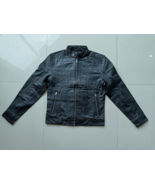 CALVIN KLEIN Leather Biker Jacket $450 FREE WORLDWIDE SHIPPING FTP 0355 - $5,579.74 MXN