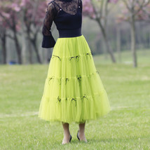 Pink Layered Tulle Skirt Outfit Women Custom Plus Size A-line Long Tulle Skirt image 12