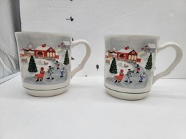 2 Sango Microwave Safe Ceramic Coffee/Tea Mug Silent Night Korea - $15.00