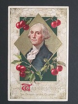 George Washington Cherries Patriotic Gold Embossed Winsch Back Postcard c1900s - $9.99