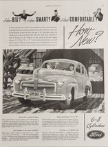 1942 Print Ad Ford Cars in 6 or 8 Cylinders Couple in Car on Covered Bridge - $20.23